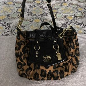 Coach Satin “Audrey” Cheetah Print Satchel Bag